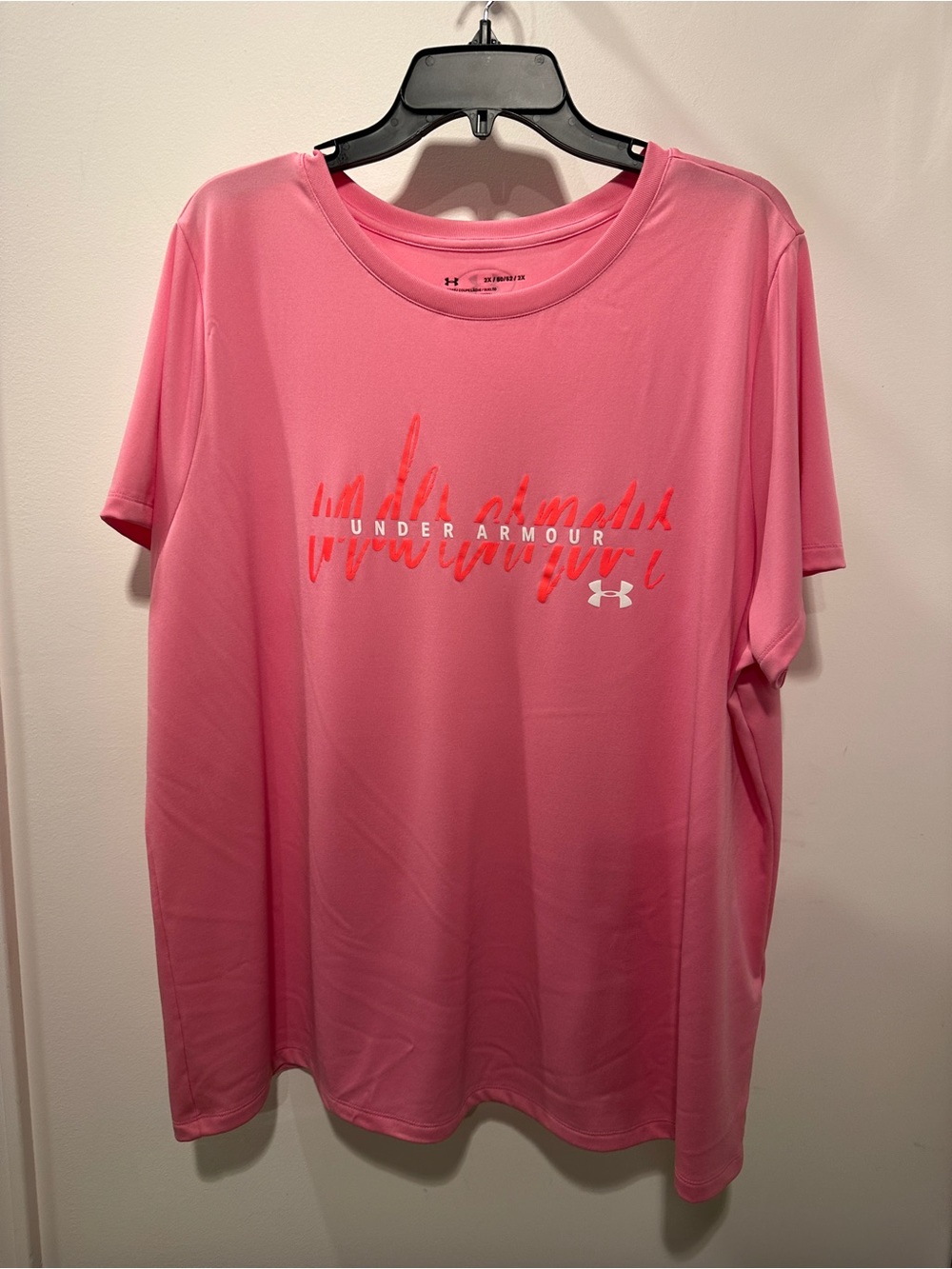 Under Armour Pink Short Sleeve Logo Tee 2X